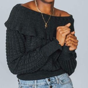 NWT Free People Crop Black Sweater